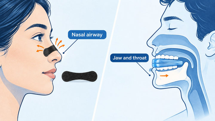Nasal strip vs mouthguard for snoring: how each device targets a different part of the airway