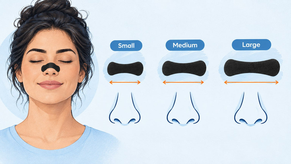 nasal strip sizes small medium and large comparison diagram