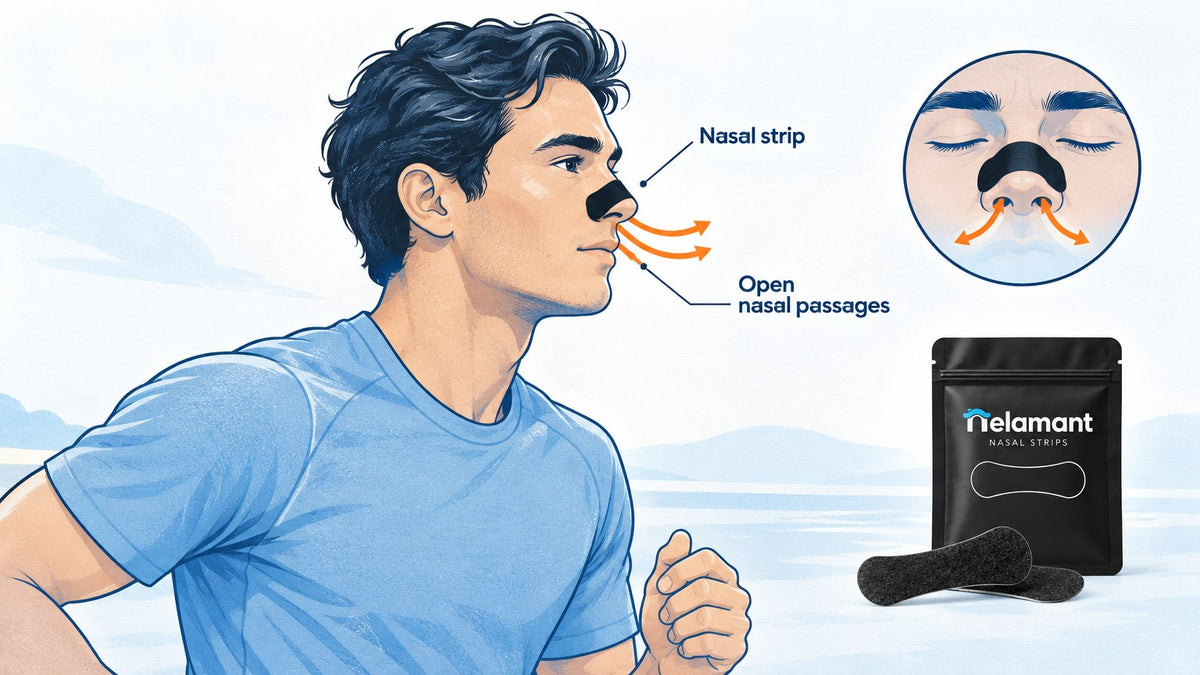 runner wearing best nasal strips for running showing open nasal passages