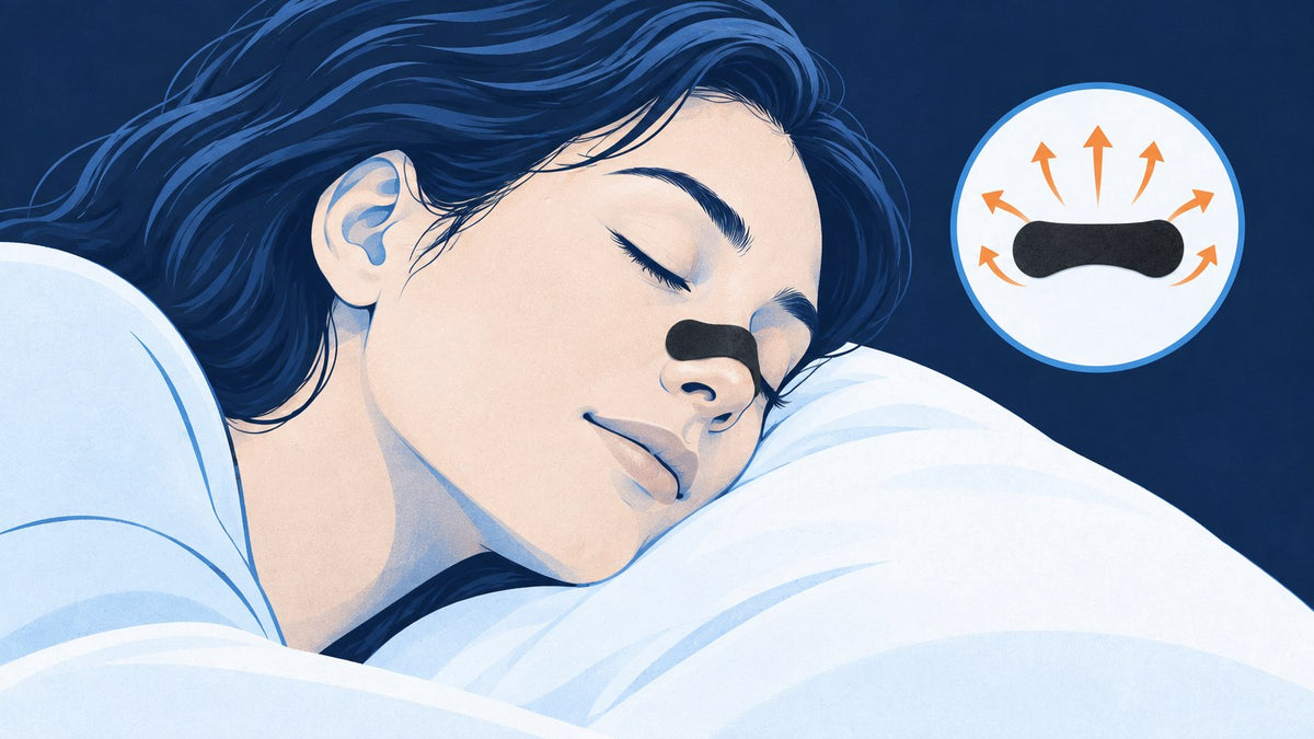 Nelamant Air nasal strip worn across the nose bridge during sleep