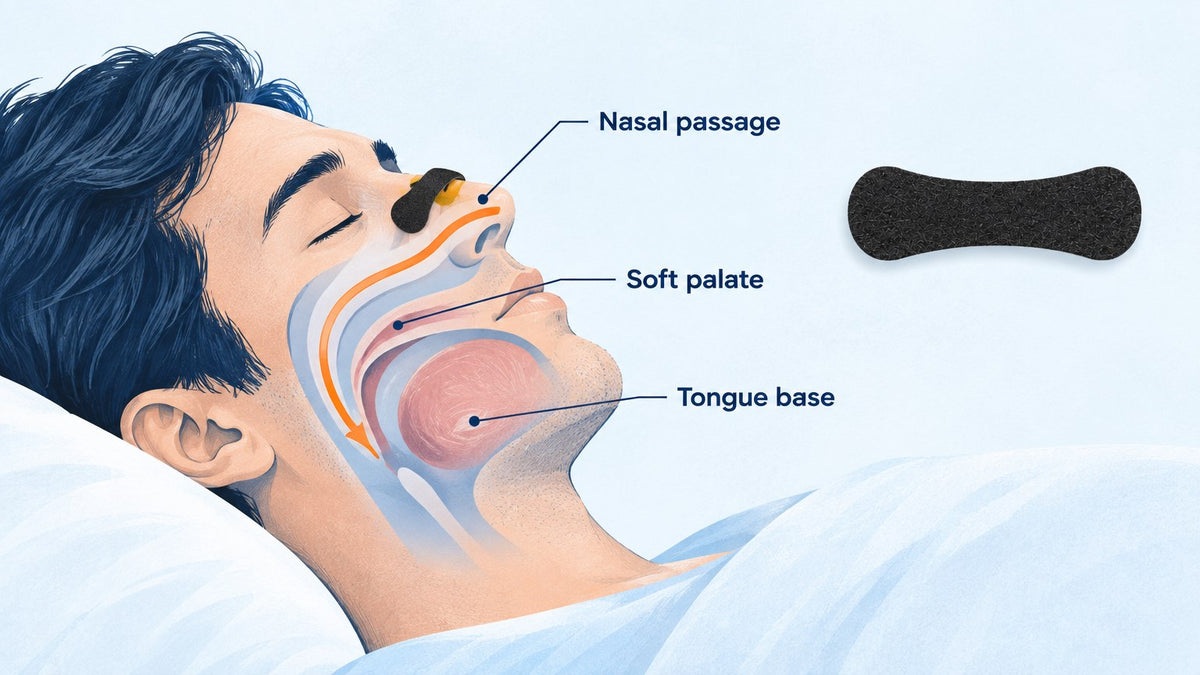 diagram showing common snoring sources in the upper airway