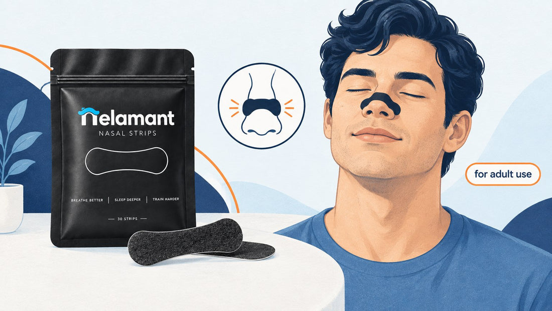 Nelamant Air nasal strip illustrated for adult use only