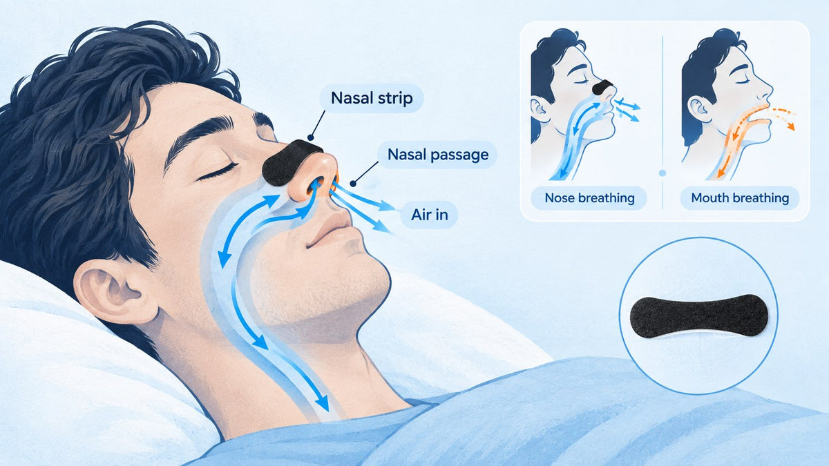 how to breathe through nose while sleeping - airflow diagram showing nose versus mouth breathing path during sleep