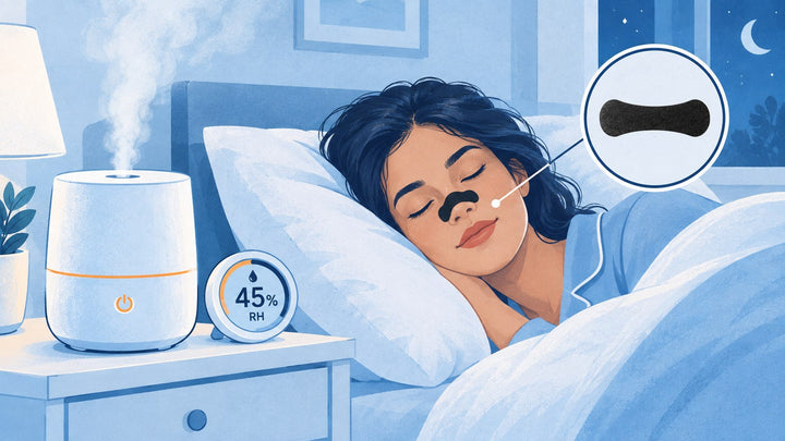 Bedroom humidifier running overnight to relieve a stuffy nose